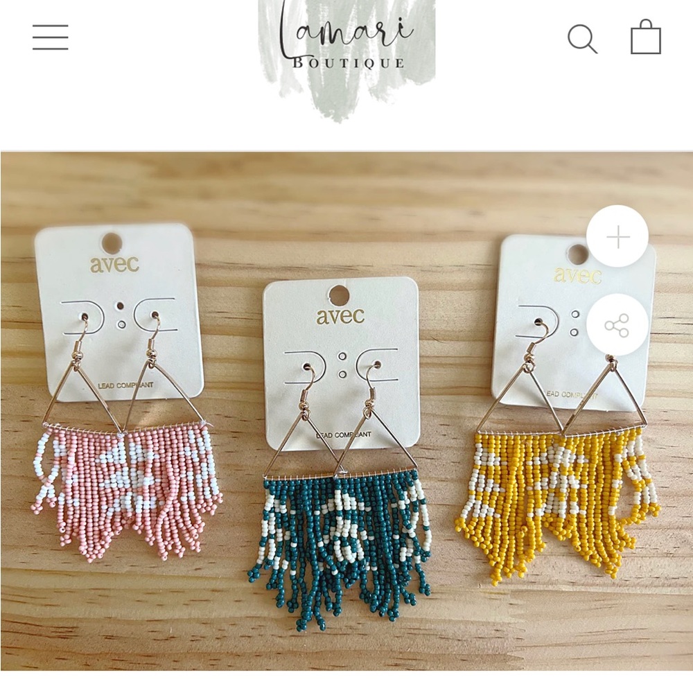 New! Teal Seed Bead Earrings